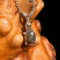 Pyrite & Moldavite Necklace Sterling Silver #8691-Moldavite Life