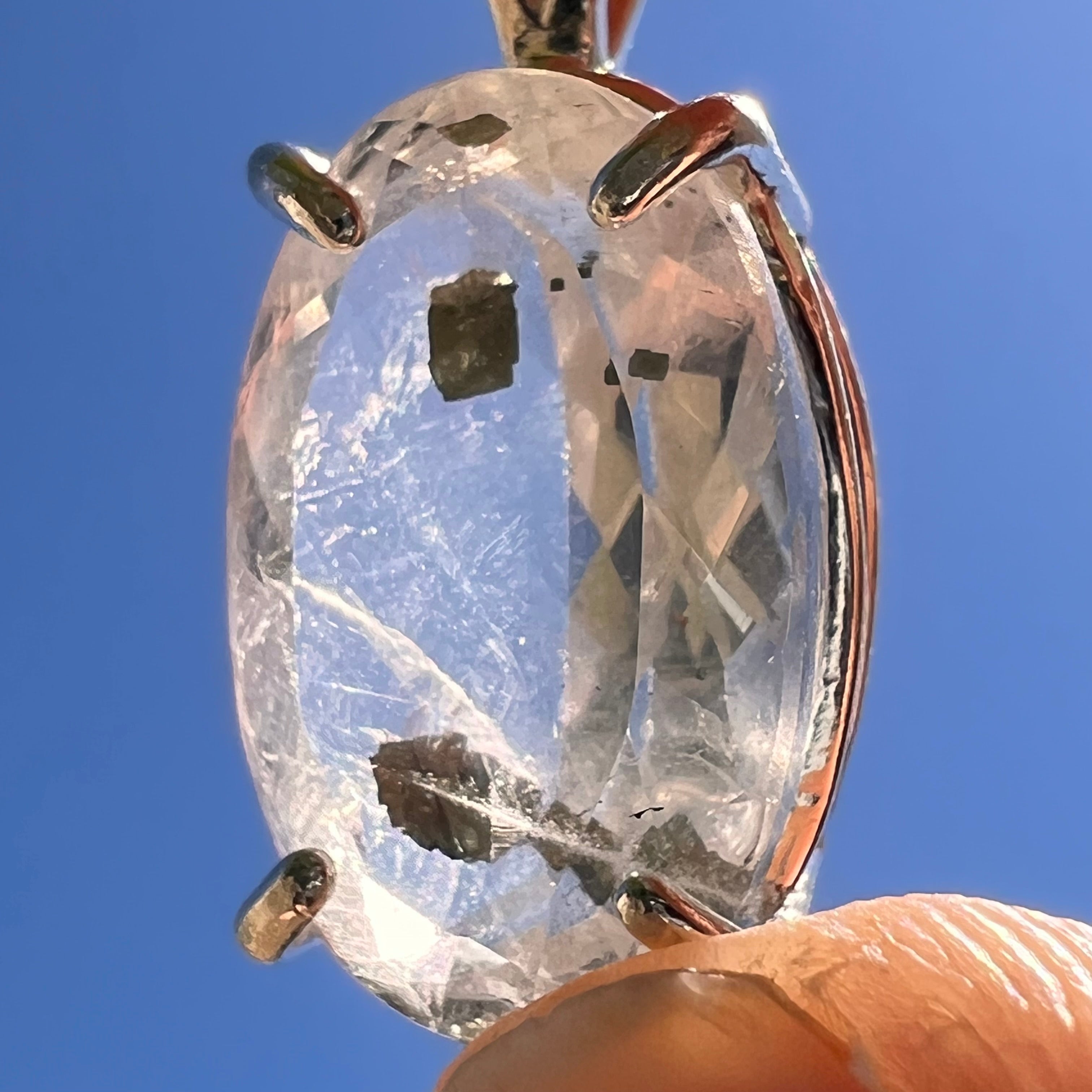 Moldavite & Peruvian newest pyrite in .925 sterling silver pendant