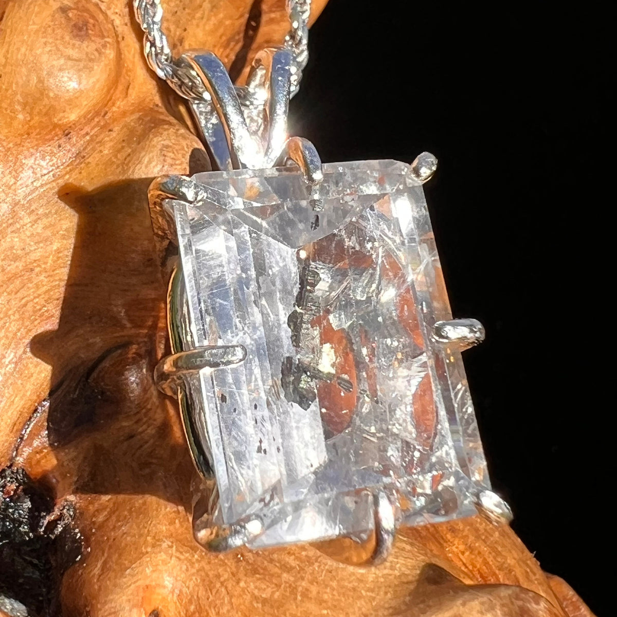 Pyrite in Quartz Pendant Sterling Silver #6223-Moldavite Life