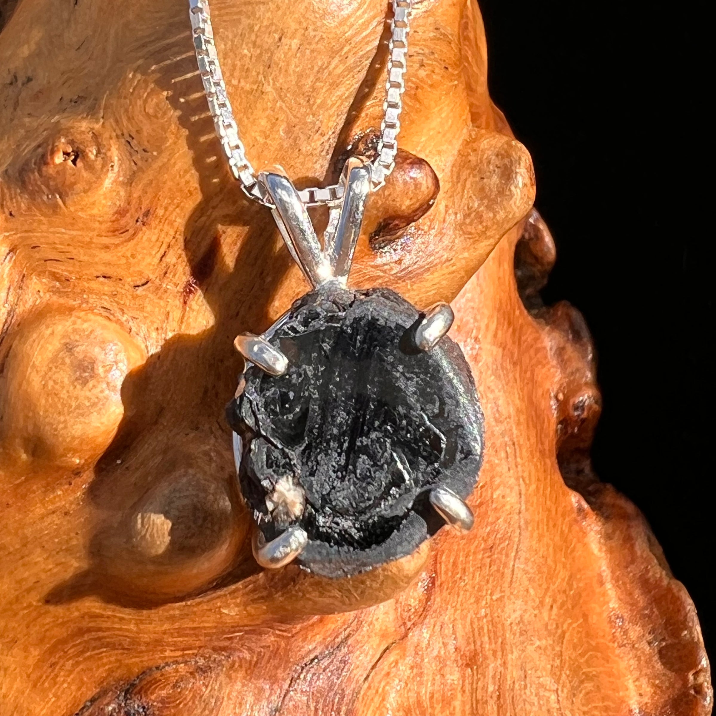 Rare Hematite Crystal Pendant Sterling Silver #7783-Moldavite Life