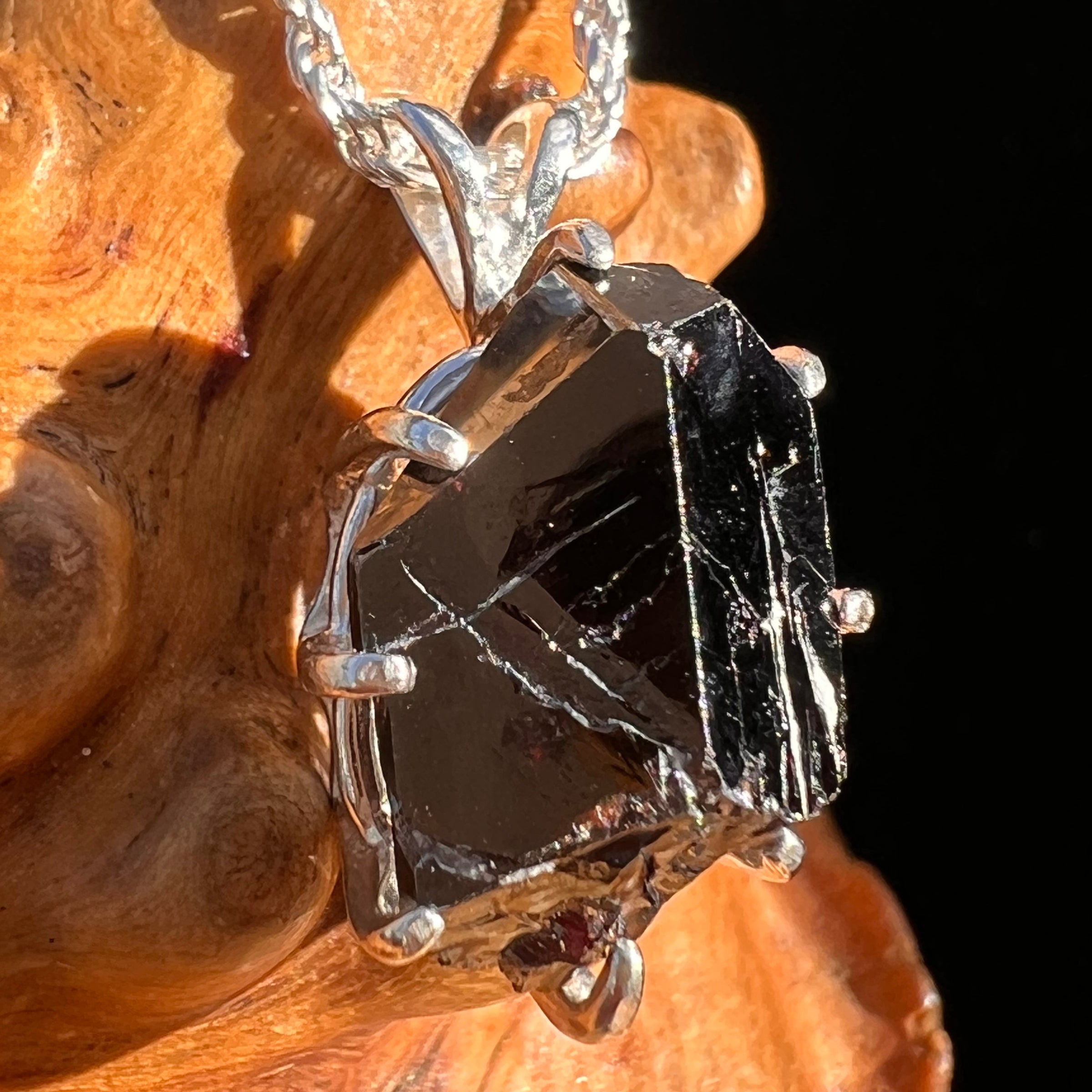 Rare Hematite Crystal Pendant Sterling Silver #7784-Moldavite Life