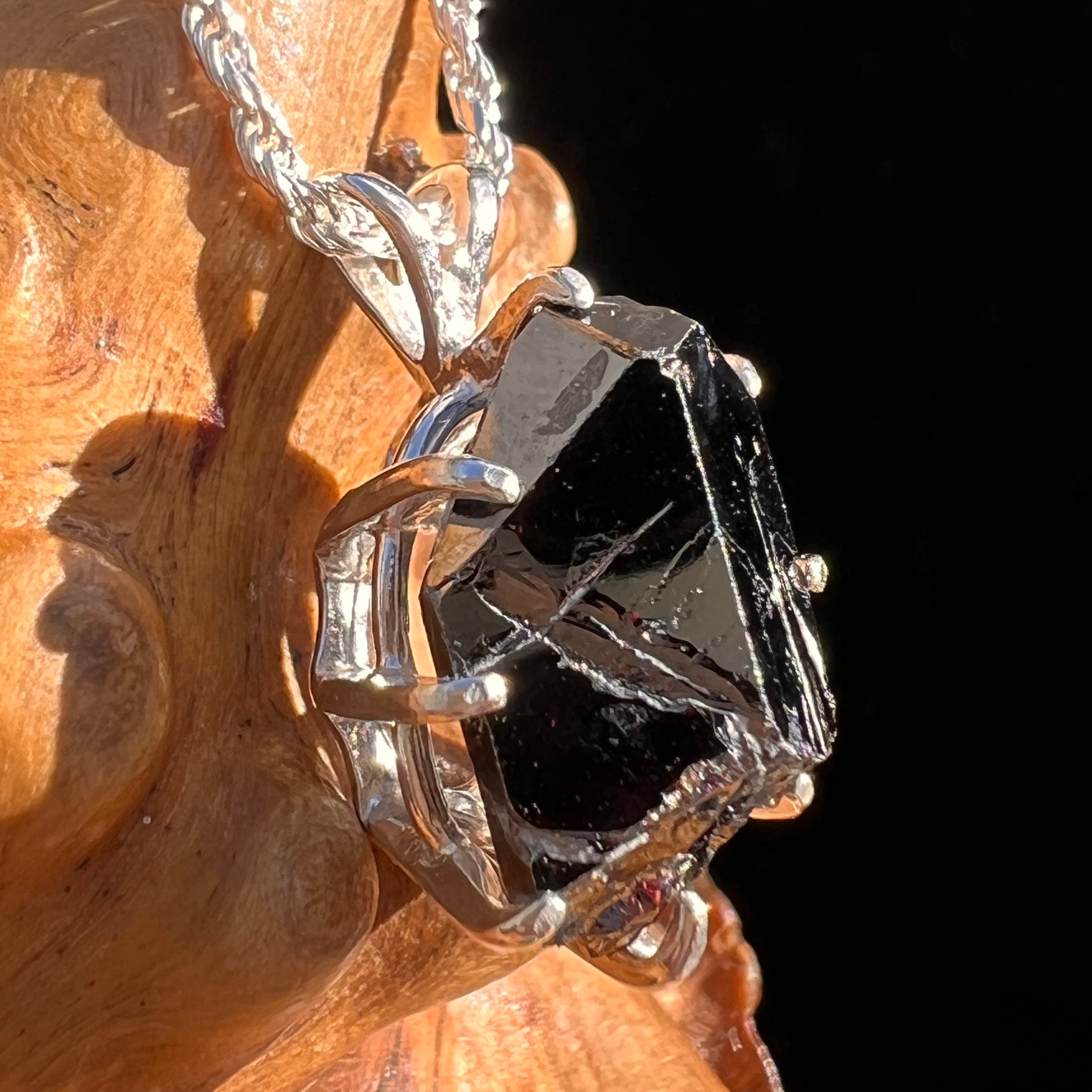 Rare Hematite Crystal Pendant Sterling Silver #7784-Moldavite Life