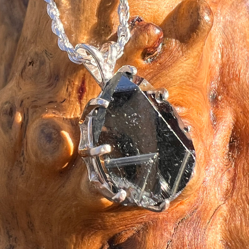 Rare Hematite Crystal Pendant Sterling Silver #7785-Moldavite Life