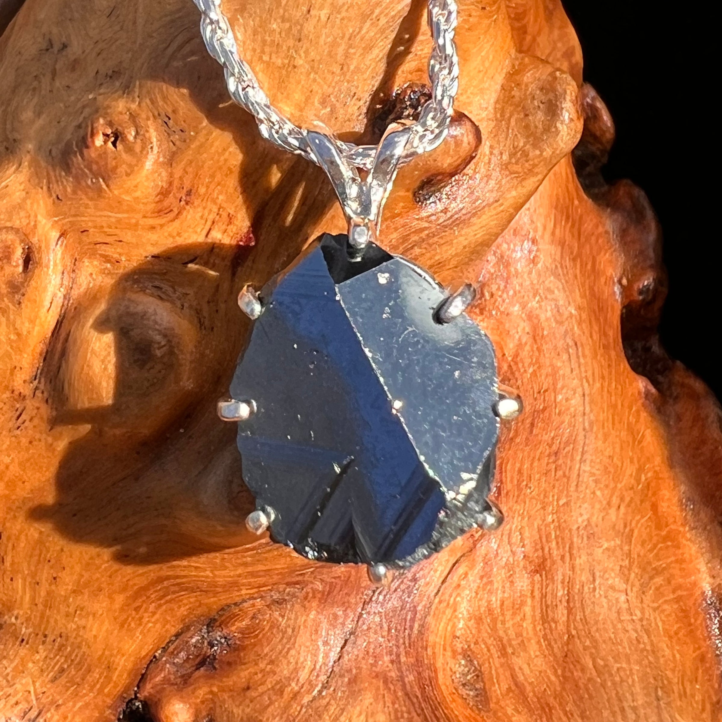 Rare Hematite Crystal Pendant Sterling Silver #7785-Moldavite Life