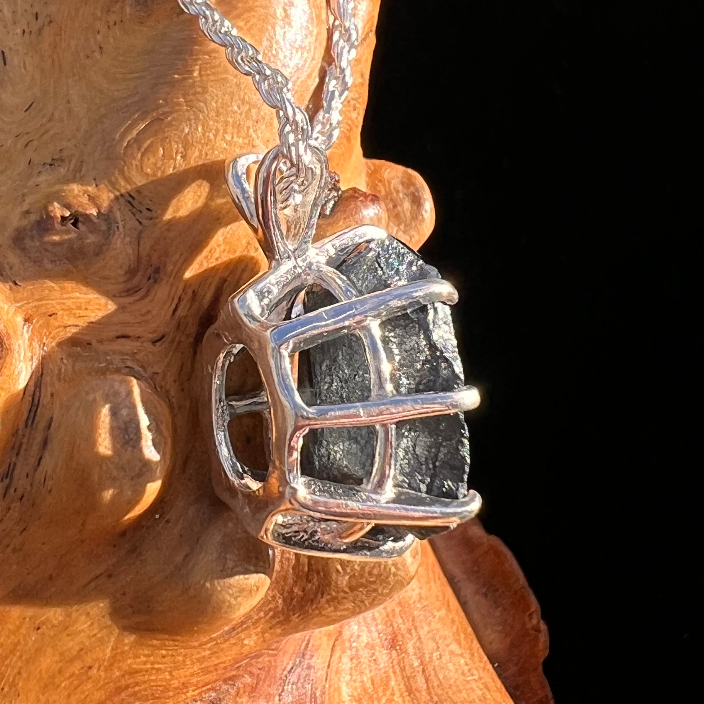 Rare Hematite Crystal Pendant Sterling Silver #7785-Moldavite Life