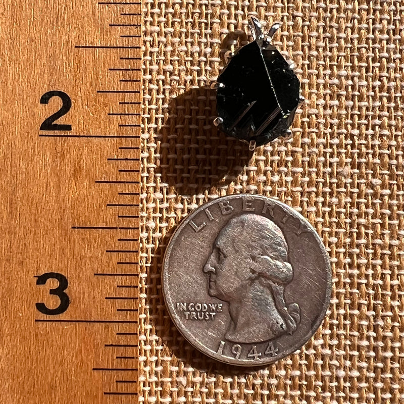 Rare Hematite Crystal Pendant Sterling Silver #7785-Moldavite Life