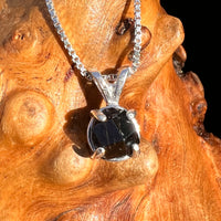 Raw Black Garnet Pendant Sterling Silver #8241-Moldavite Life