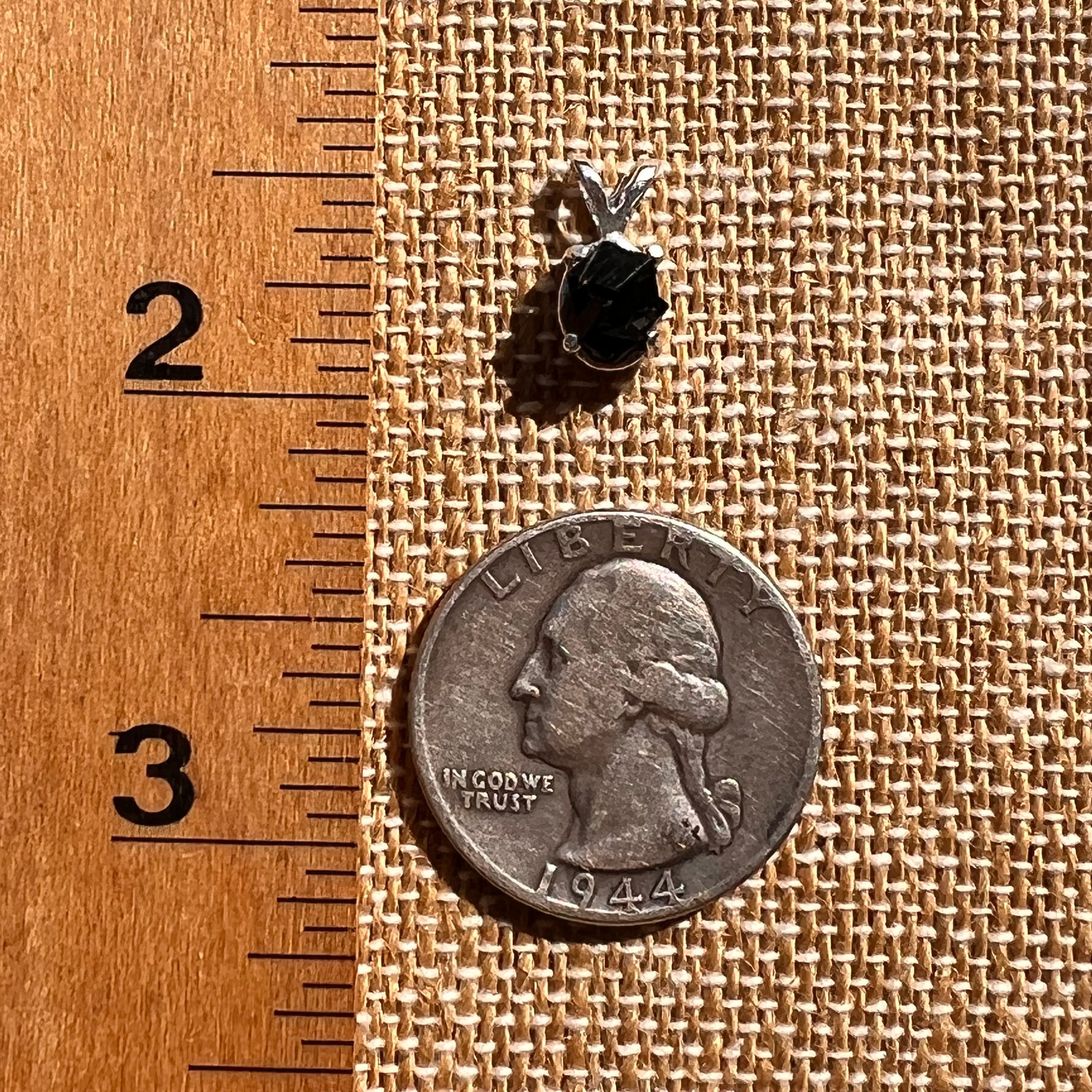 Raw Black Garnet Pendant Sterling Silver #8242-Moldavite Life