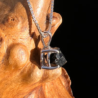 Raw Black Garnet Pendant Sterling Silver #8244-Moldavite Life
