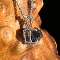 Raw Black Garnet Pendant Sterling Silver #8245-Moldavite Life