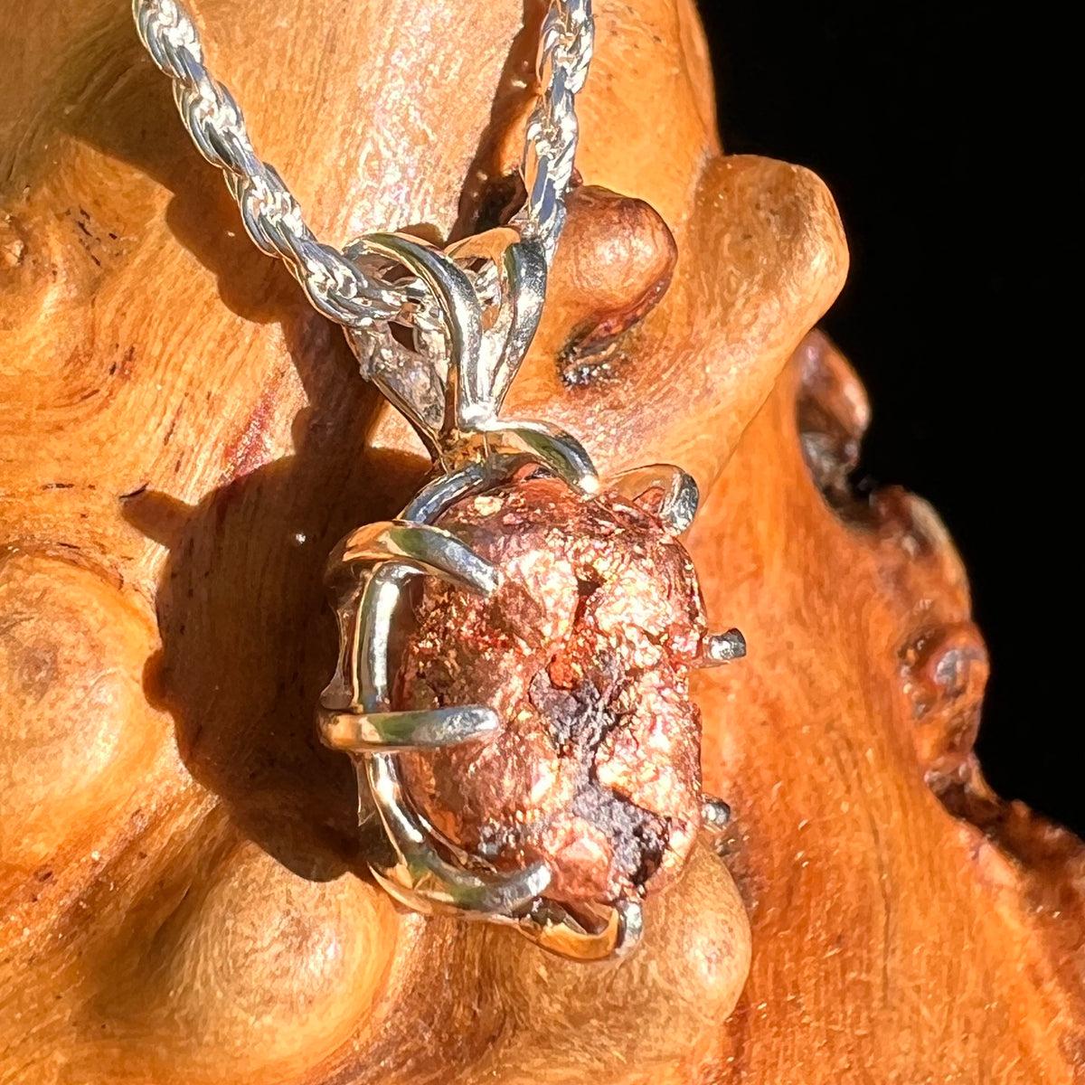 Raw Copper Nugget Pendant Sterling Silver #7296-Moldavite Life