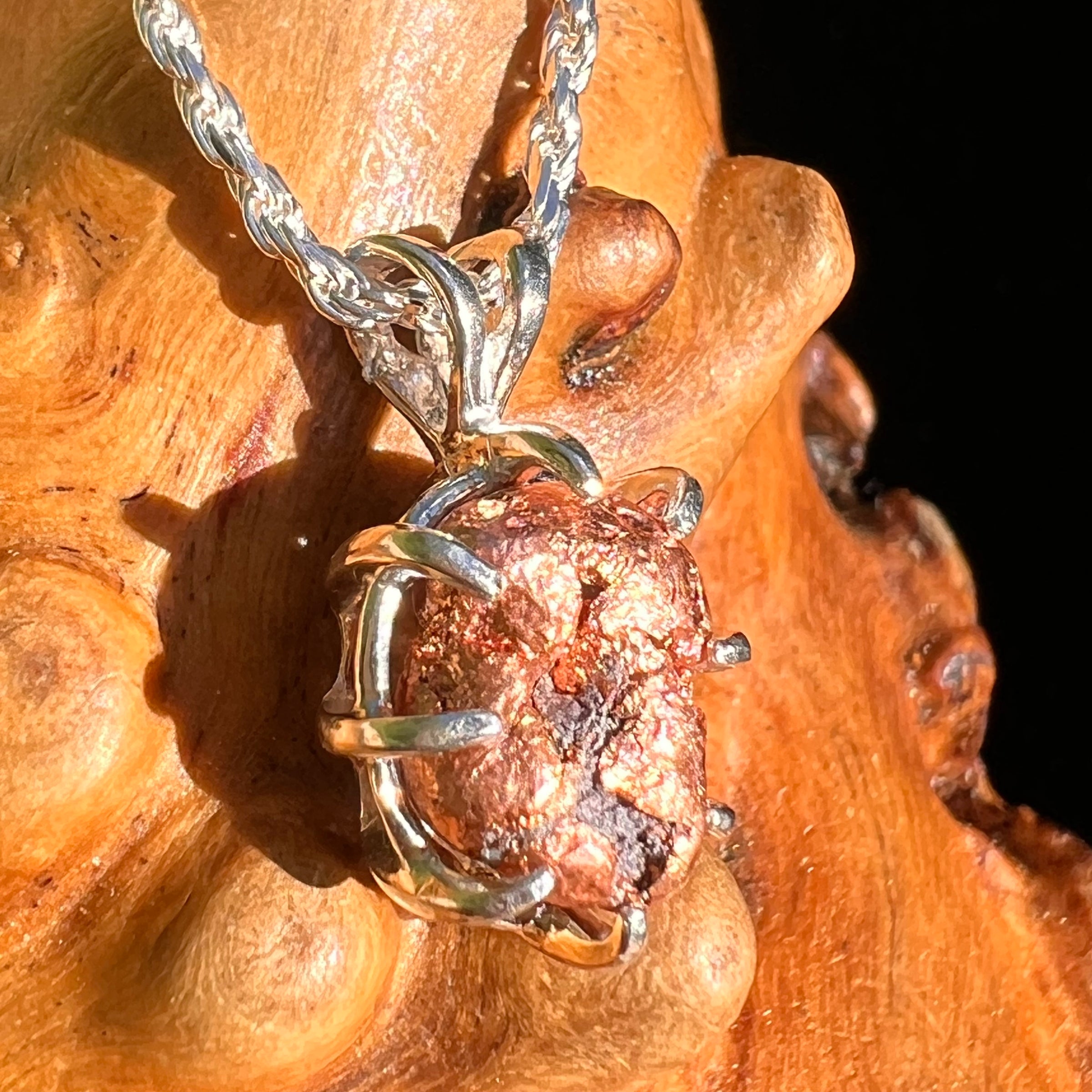 Raw Copper Nugget Pendant Sterling Silver #7296-Moldavite Life