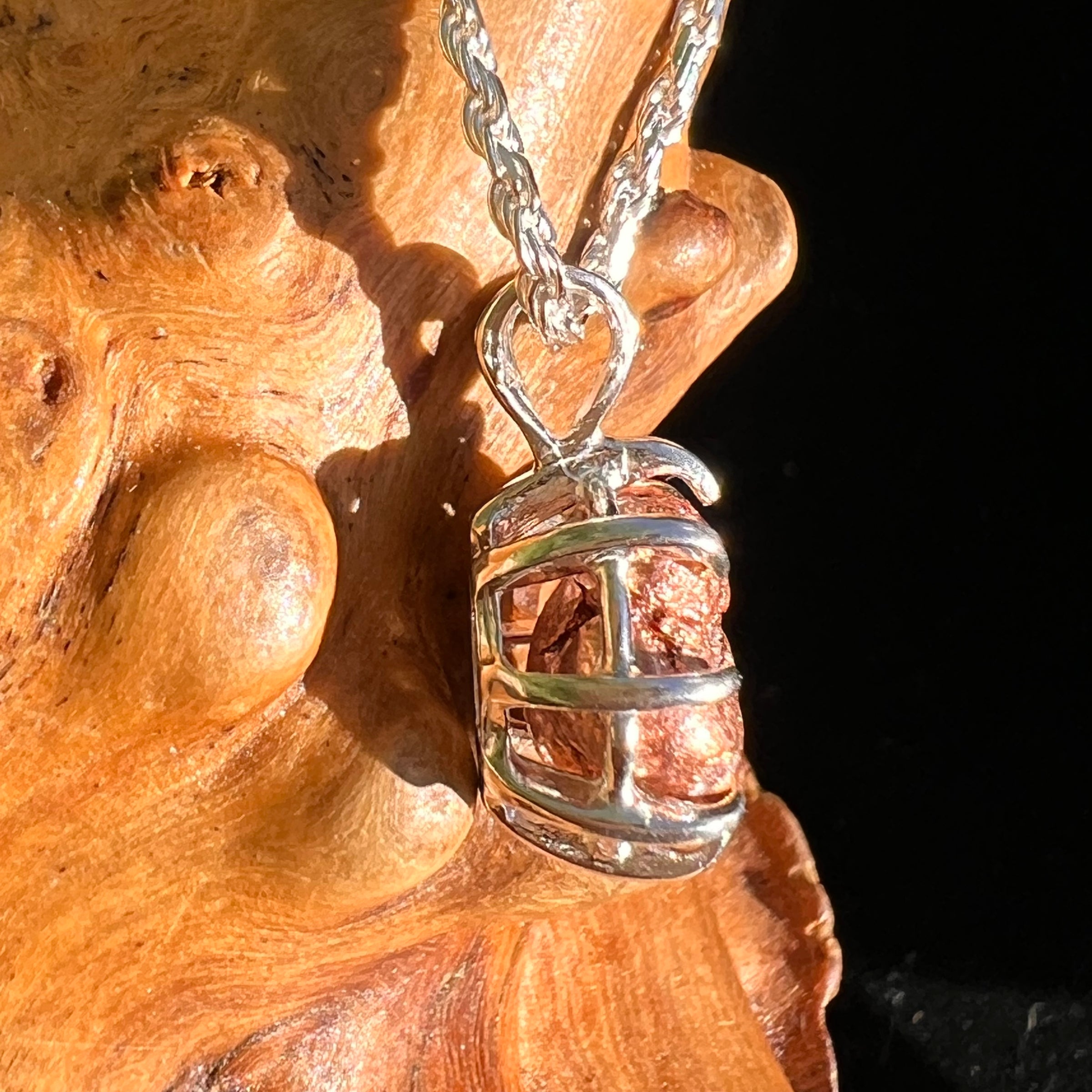 Raw Copper Nugget Pendant Sterling Silver #7296-Moldavite Life