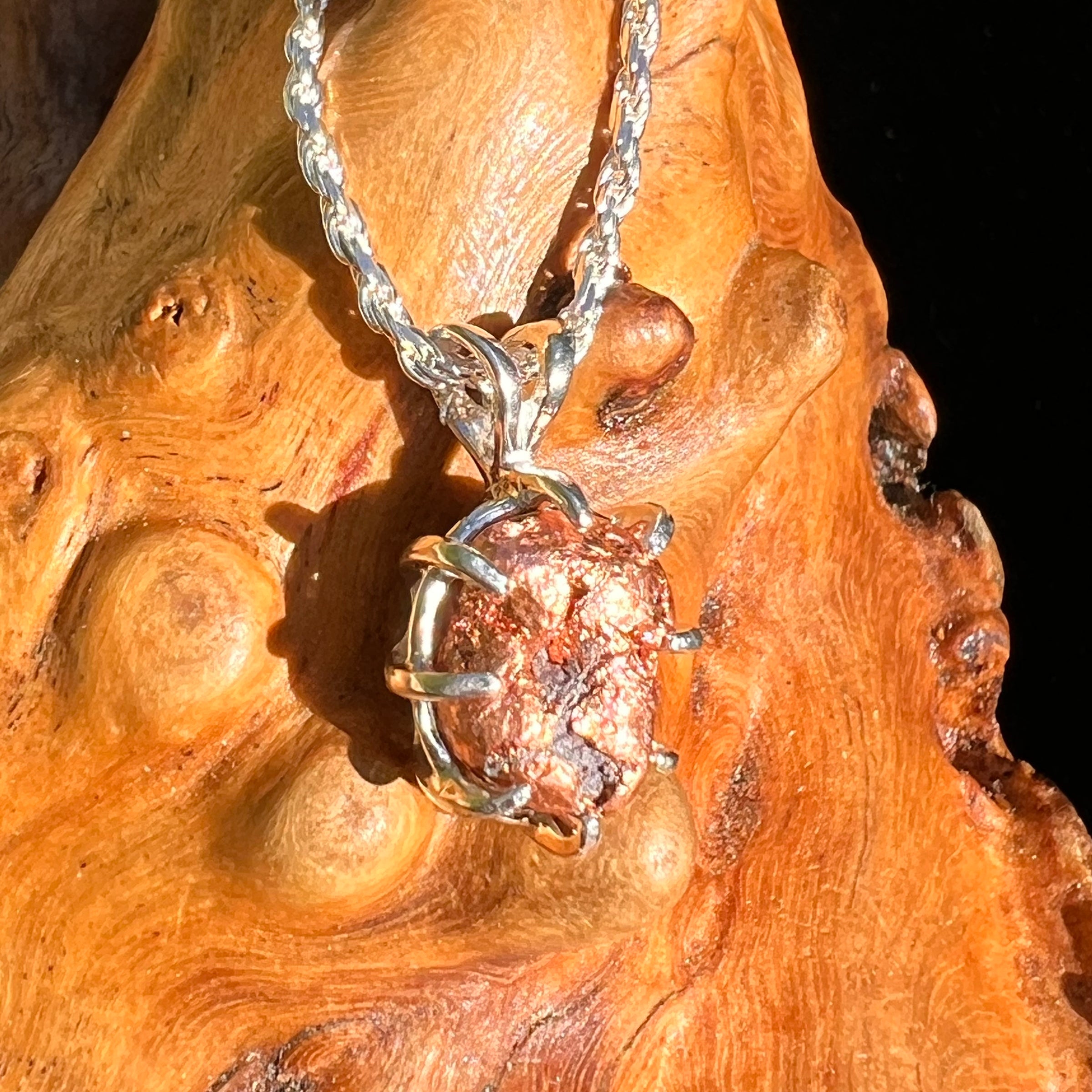 Raw Copper Nugget Pendant Sterling Silver #7296-Moldavite Life