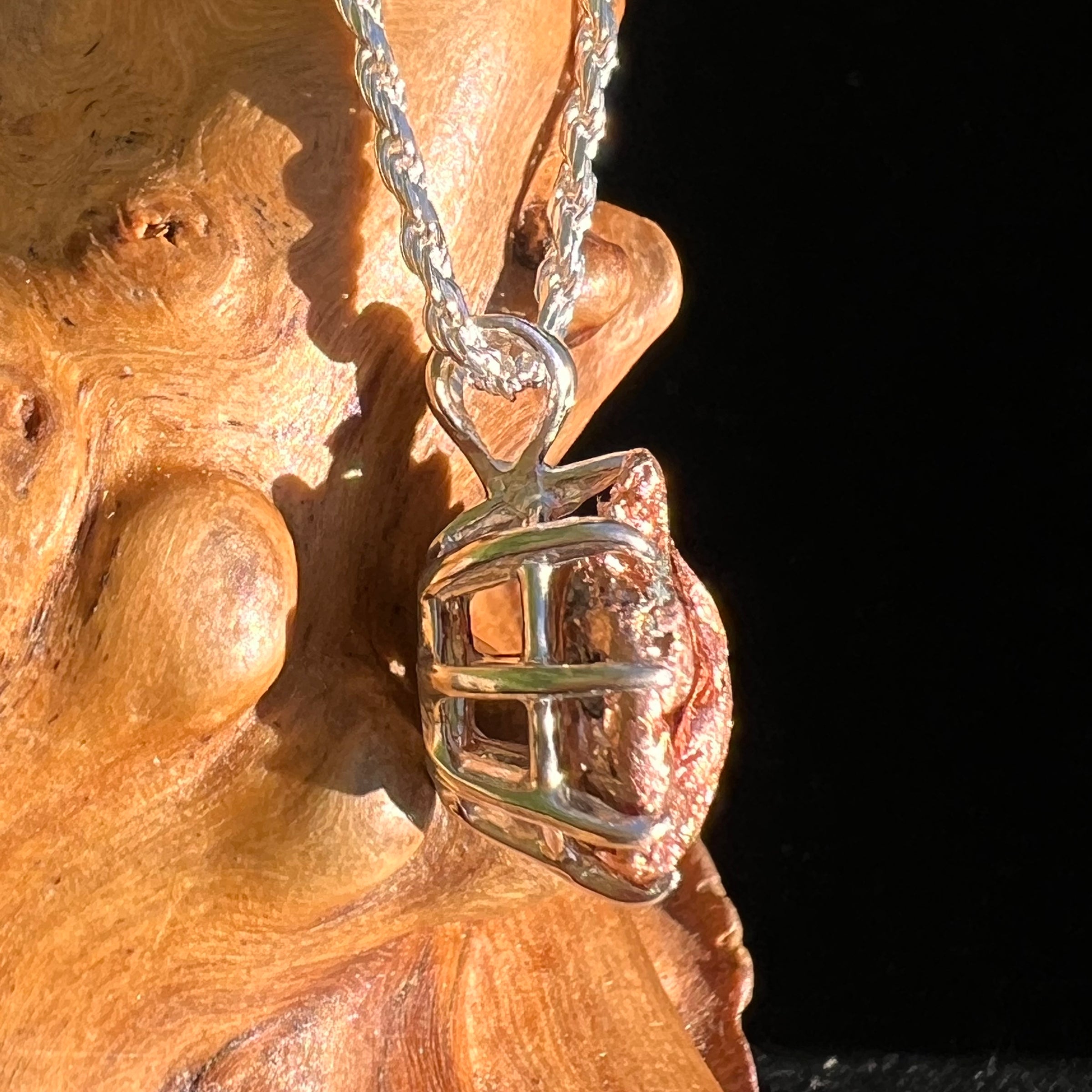 Raw Copper Nugget Pendant Sterling Silver #7298-Moldavite Life