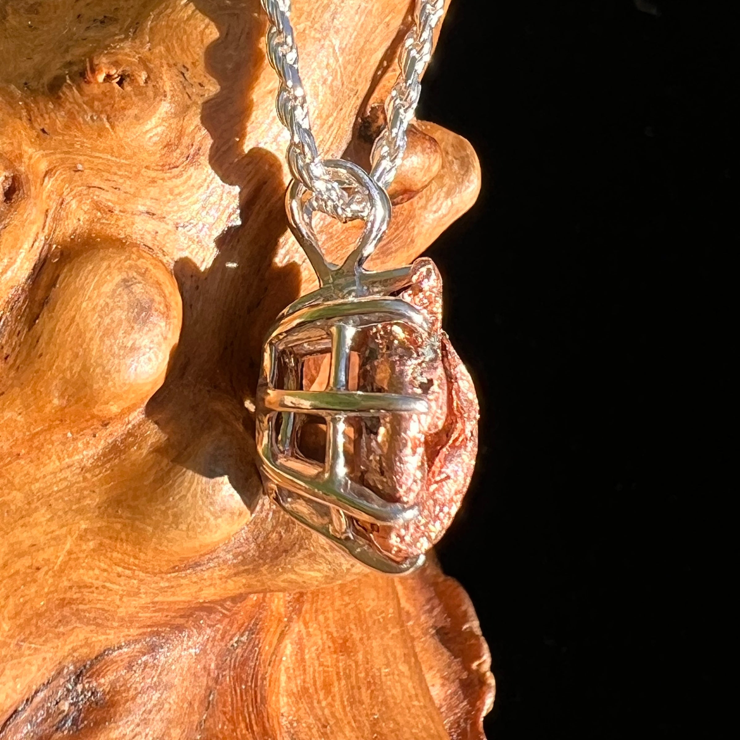 Raw Copper Nugget Pendant Sterling Silver #7298-Moldavite Life