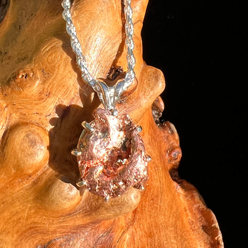 Raw Copper Nugget Pendant Sterling Silver #7298-Moldavite Life