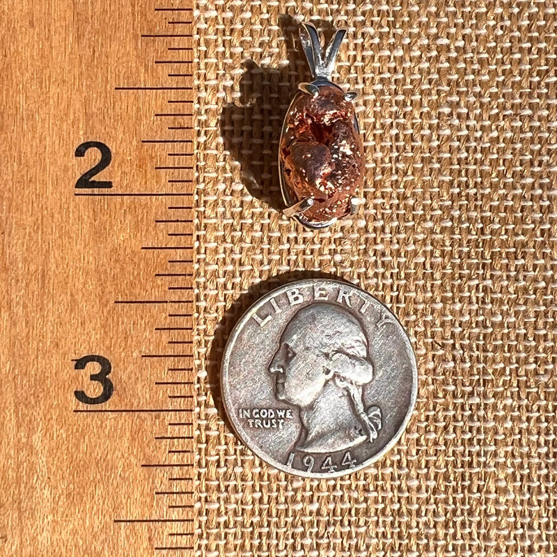 Raw Copper Nugget Pendant Sterling Silver #7299-Moldavite Life
