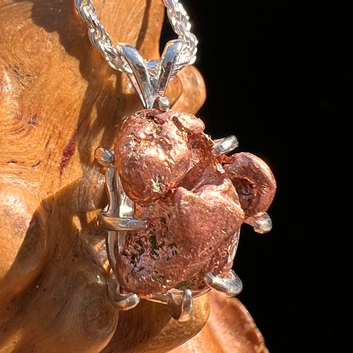 Raw Copper Nugget Pendant Sterling Silver #7753-Moldavite Life