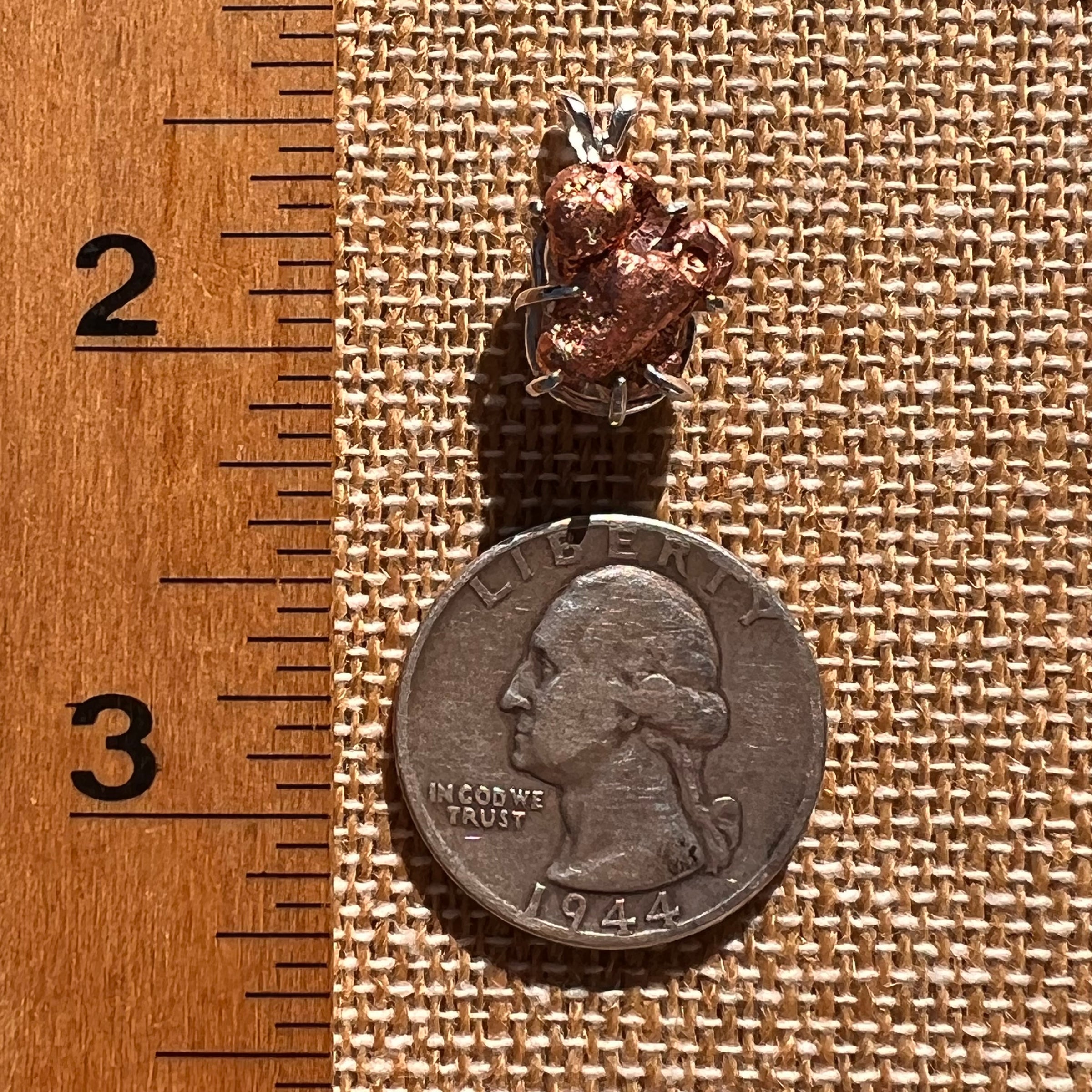 Raw Copper Nugget Pendant Sterling Silver #7753-Moldavite Life