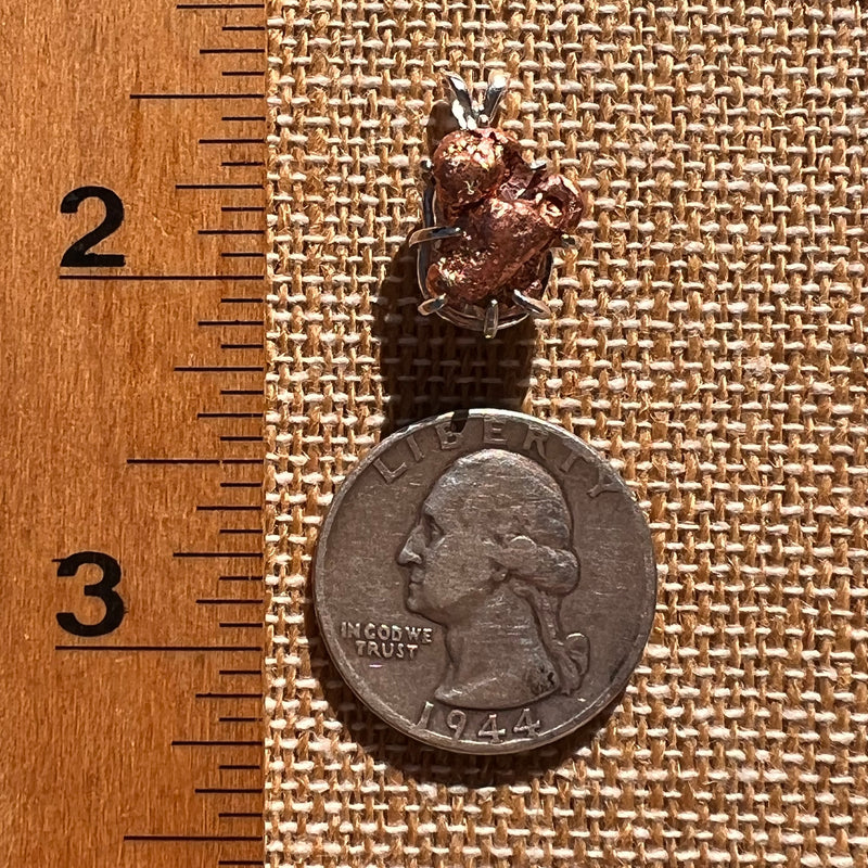Raw Copper Nugget Pendant Sterling Silver #7753-Moldavite Life