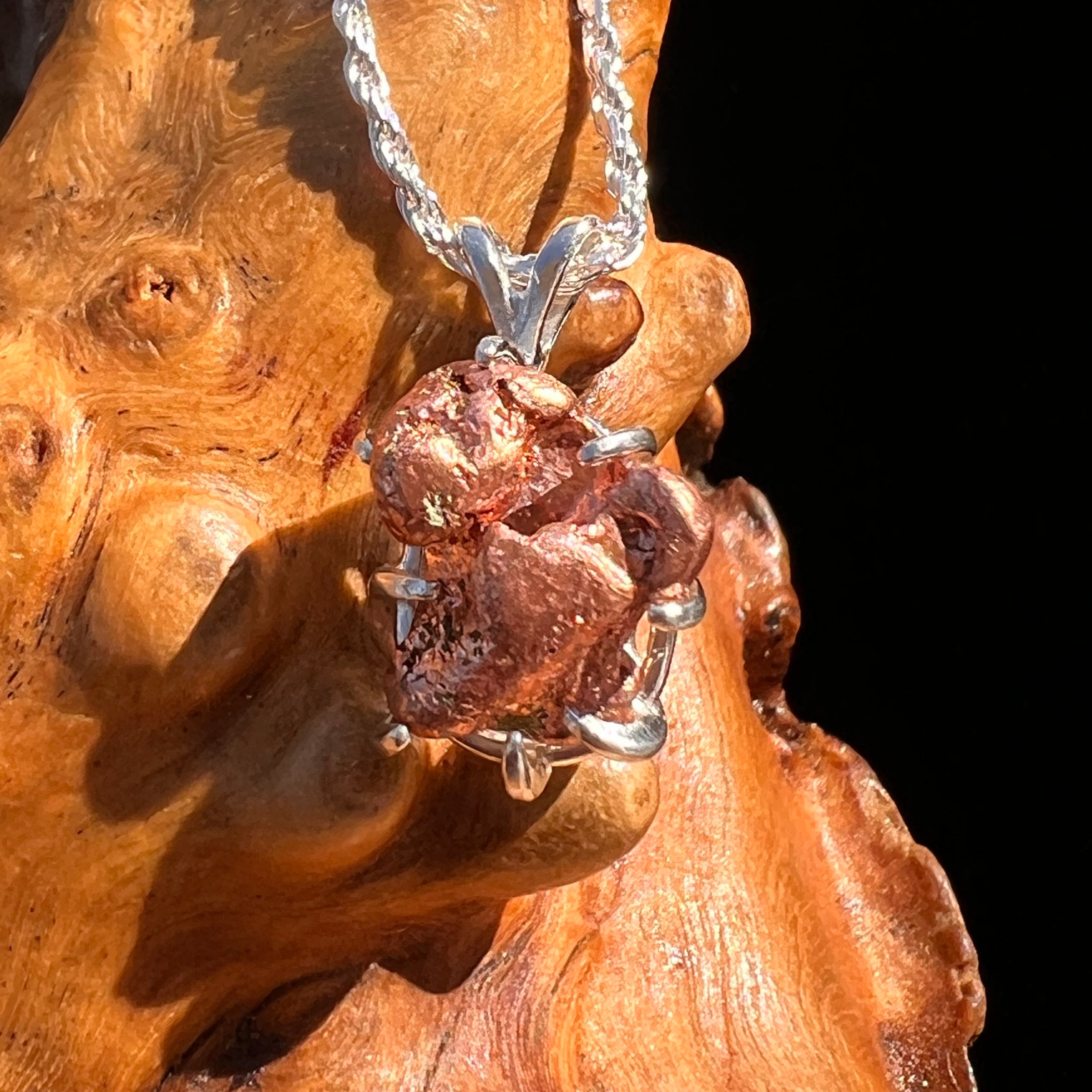 Raw Copper Nugget Pendant Sterling Silver #7753-Moldavite Life