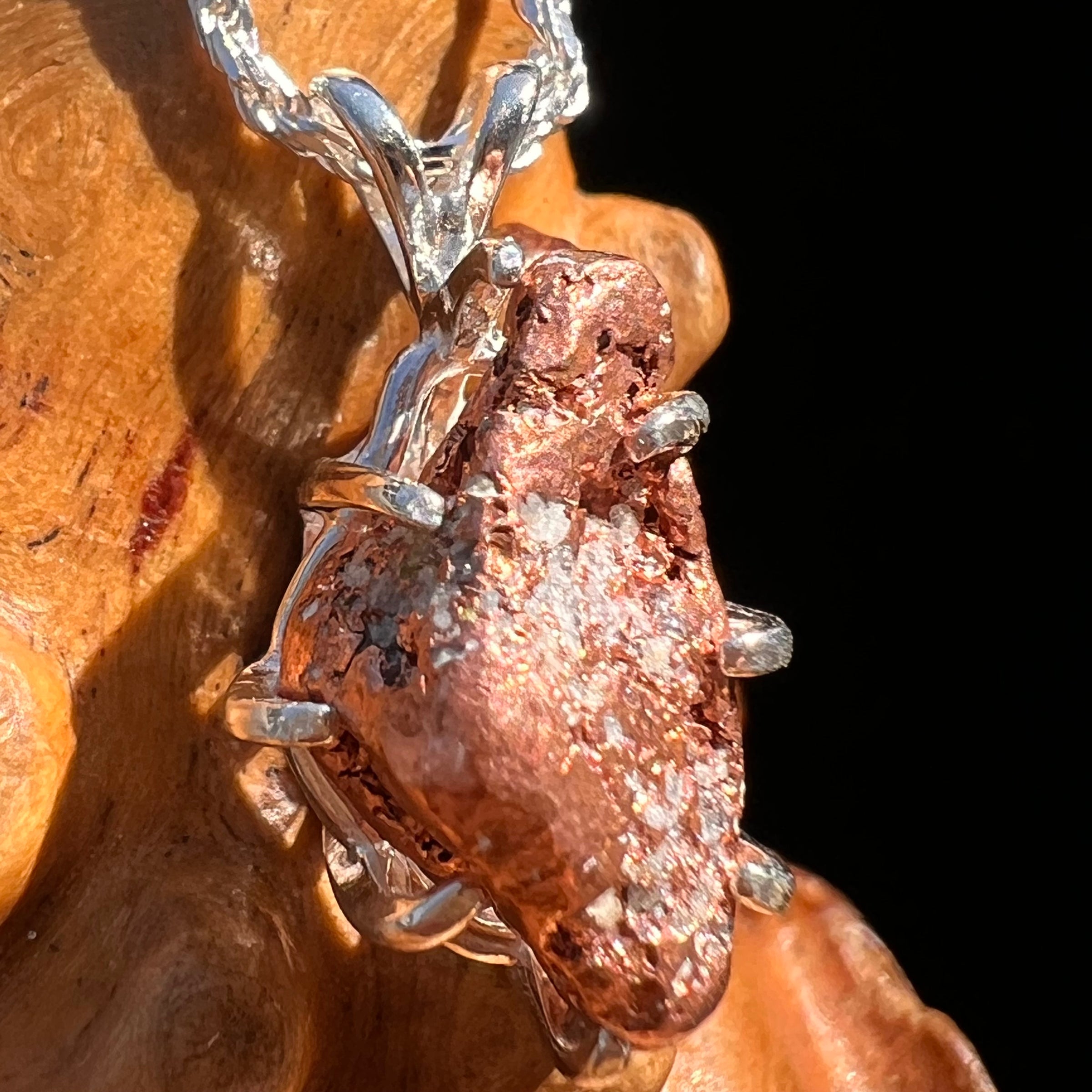 Raw Copper Nugget Pendant Sterling Silver #7754-Moldavite Life