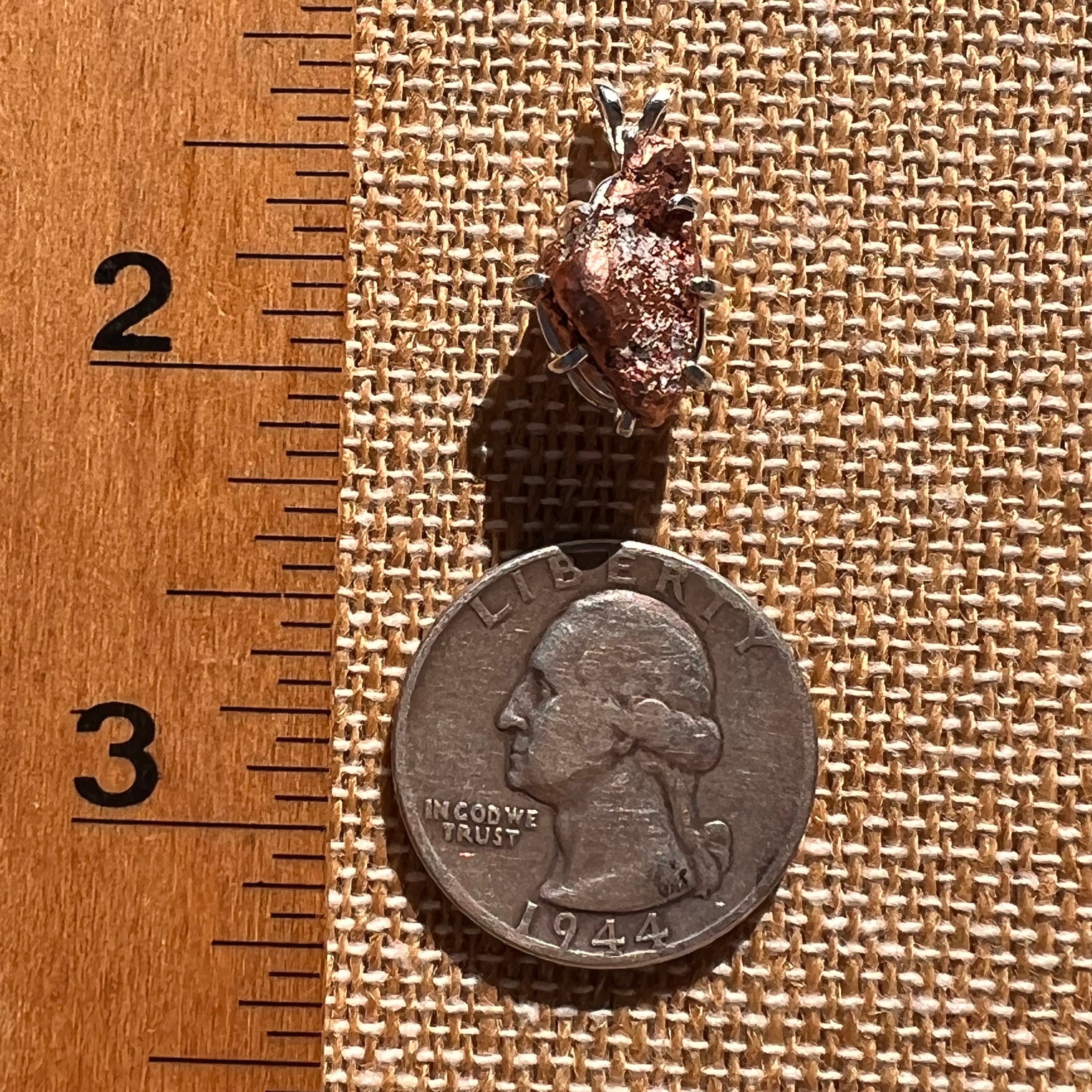 Raw Copper Nugget Pendant Sterling Silver #7754-Moldavite Life