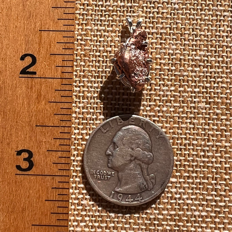 Raw Copper Nugget Pendant Sterling Silver #7754-Moldavite Life