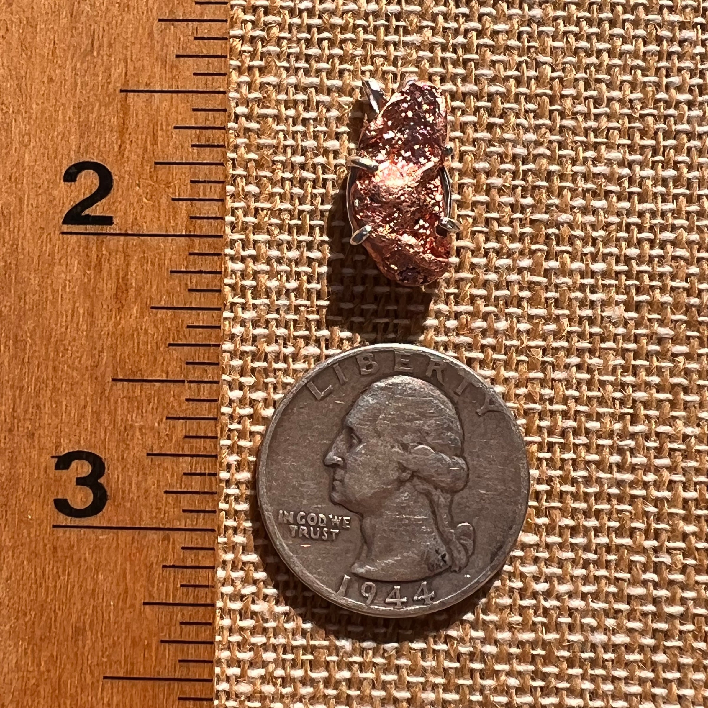 Raw Copper Nugget Pendant Sterling Silver #7755-Moldavite Life