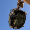 Raw Diamond & Faceted Moldavite Pendant Sterling #7879-Moldavite Life
