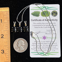 Raw Diamond & Faceted Moldavite Pendant Sterling #7879-Moldavite Life