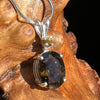 Raw Diamond & Faceted Moldavite Pendant Sterling #7879-Moldavite Life