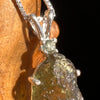 Raw & Faceted Moldavite Necklace Sterling Silver #5461-Moldavite Life