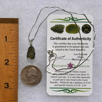 Raw & Faceted Moldavite Necklace Sterling Silver #5461-Moldavite Life