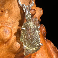 Raw & Faceted Moldavite Necklace Sterling Silver #5462-Moldavite Life