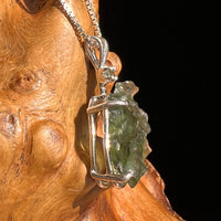 Raw & Faceted Moldavite Necklace Sterling Silver #5468-Moldavite Life