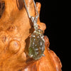 Raw & Faceted Moldavite Necklace Sterling Silver #5468-Moldavite Life