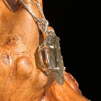 Raw & Faceted Moldavite Necklace Sterling Silver #5470-Moldavite Life