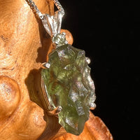 Raw & Faceted Moldavite Necklace Sterling Silver #5473-Moldavite Life