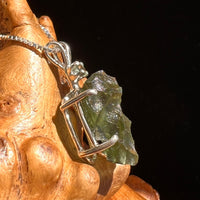 Raw & Faceted Moldavite Necklace Sterling Silver #5473-Moldavite Life