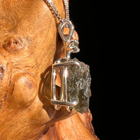 Raw & Faceted Moldavite Necklace Sterling Silver #6766-Moldavite Life