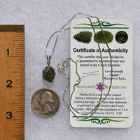 Raw & Faceted Moldavite Necklace Sterling Silver #6766-Moldavite Life