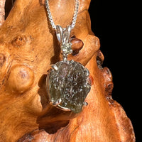 Raw & Faceted Moldavite Necklace Sterling Silver #6766-Moldavite Life