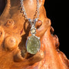 Raw & Faceted Moldavite Necklace Sterling Silver #7670-Moldavite Life