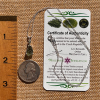 Raw & Faceted Moldavite Necklace Sterling Silver #7671-Moldavite Life