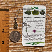 Raw & Faceted Moldavite Necklace Sterling Silver #7673-Moldavite Life