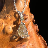 Raw & Faceted Moldavite Necklace Sterling Silver #7673-Moldavite Life