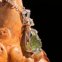 Raw & Faceted Moldavite Necklace Sterling Silver #7675-Moldavite Life