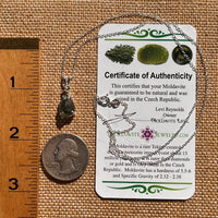 Raw & Faceted Moldavite Necklace Sterling Silver #7675-Moldavite Life